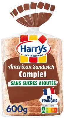 Pain de mie american sandwich complet sans sucres ajoutés 600g